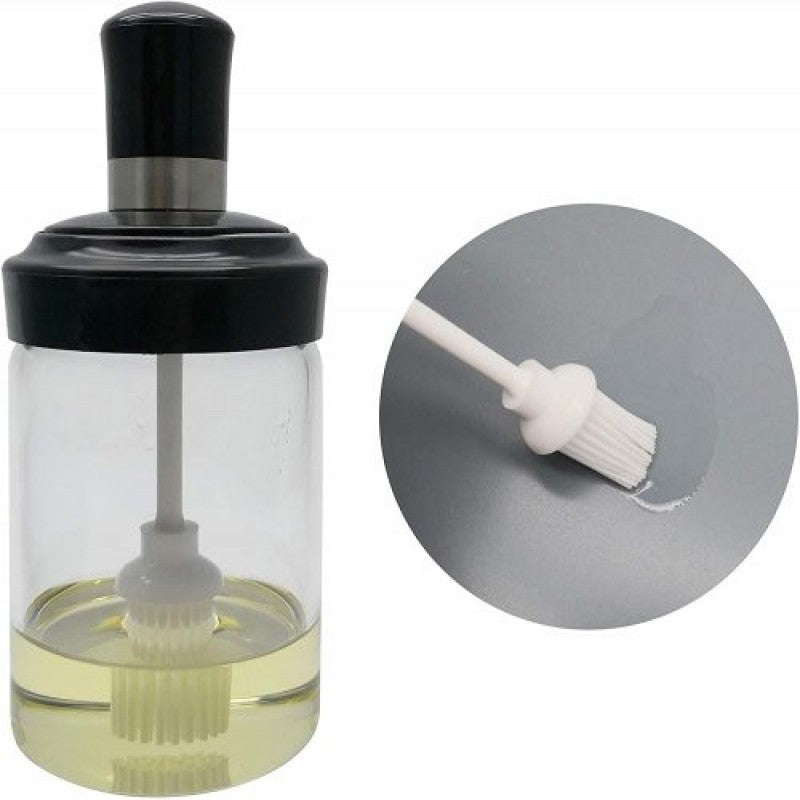 Kitchen Condiment Jar With Brush