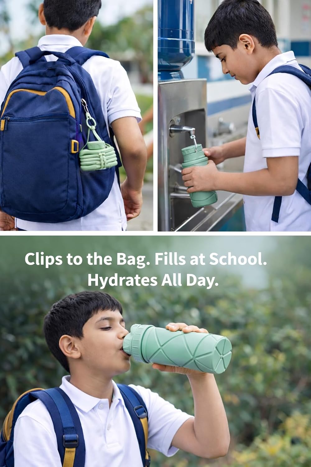 (Free Delivery) Foldable Silicone Water Bottle 600ML