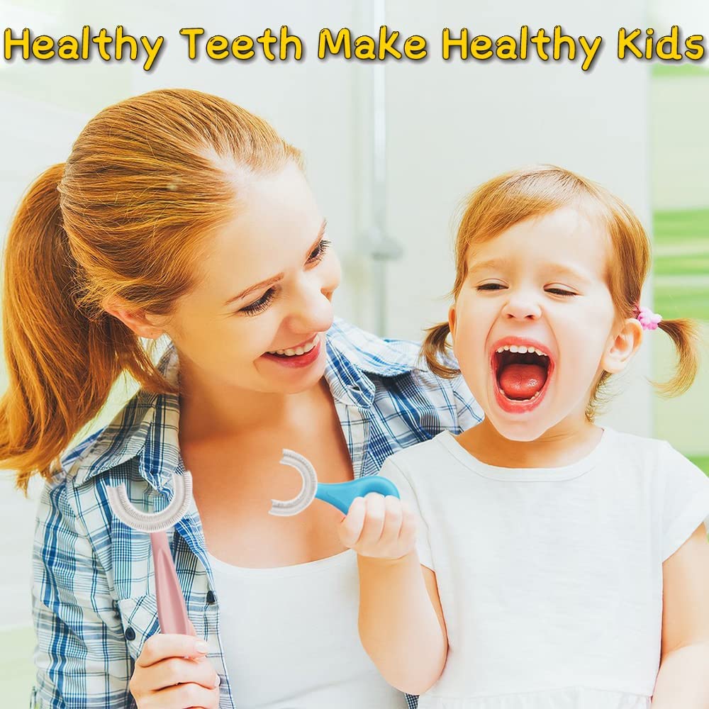(Pack of 2) Silicone Baby U shaped Tooth Brush, Gum Protector Soft Toothbrush