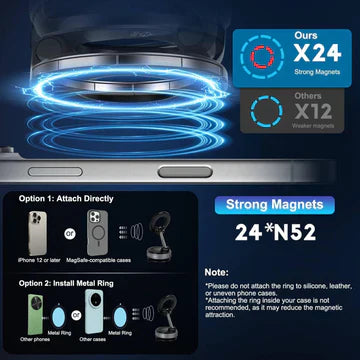 360° Magnetic Car Phone Holder – Strong Grip Mount (Free Delivery)