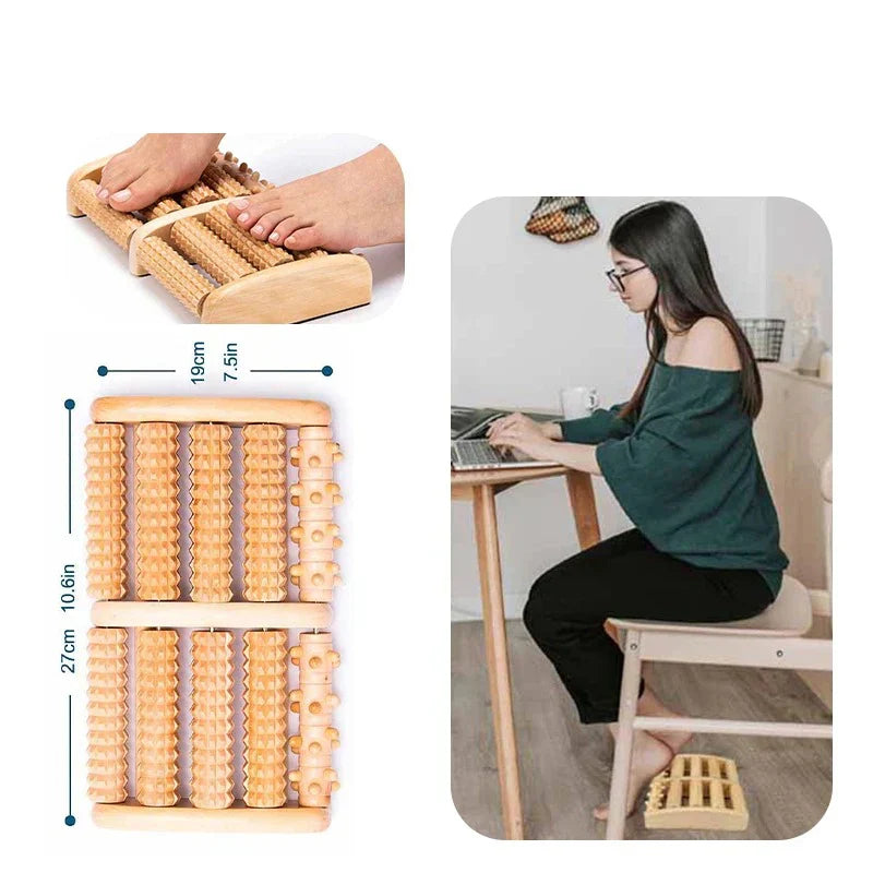 Wooden Roller Foot Massager - Pain & Stress Relief (FREE DELIVERY)